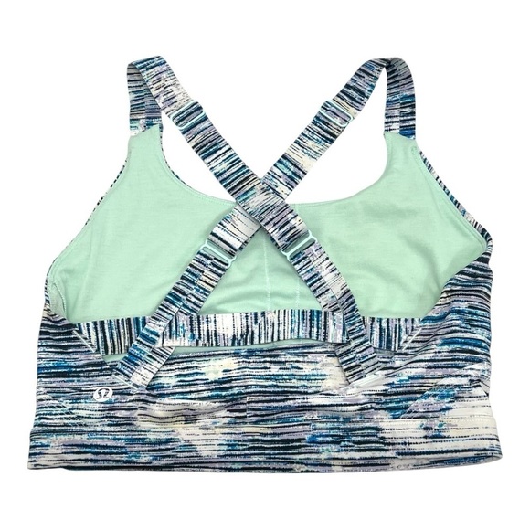 Lululemon Pure Practice Blurry Belle Blue Cross Back Sports Yoga Bra Women’s 6 - Picture 7 of 10